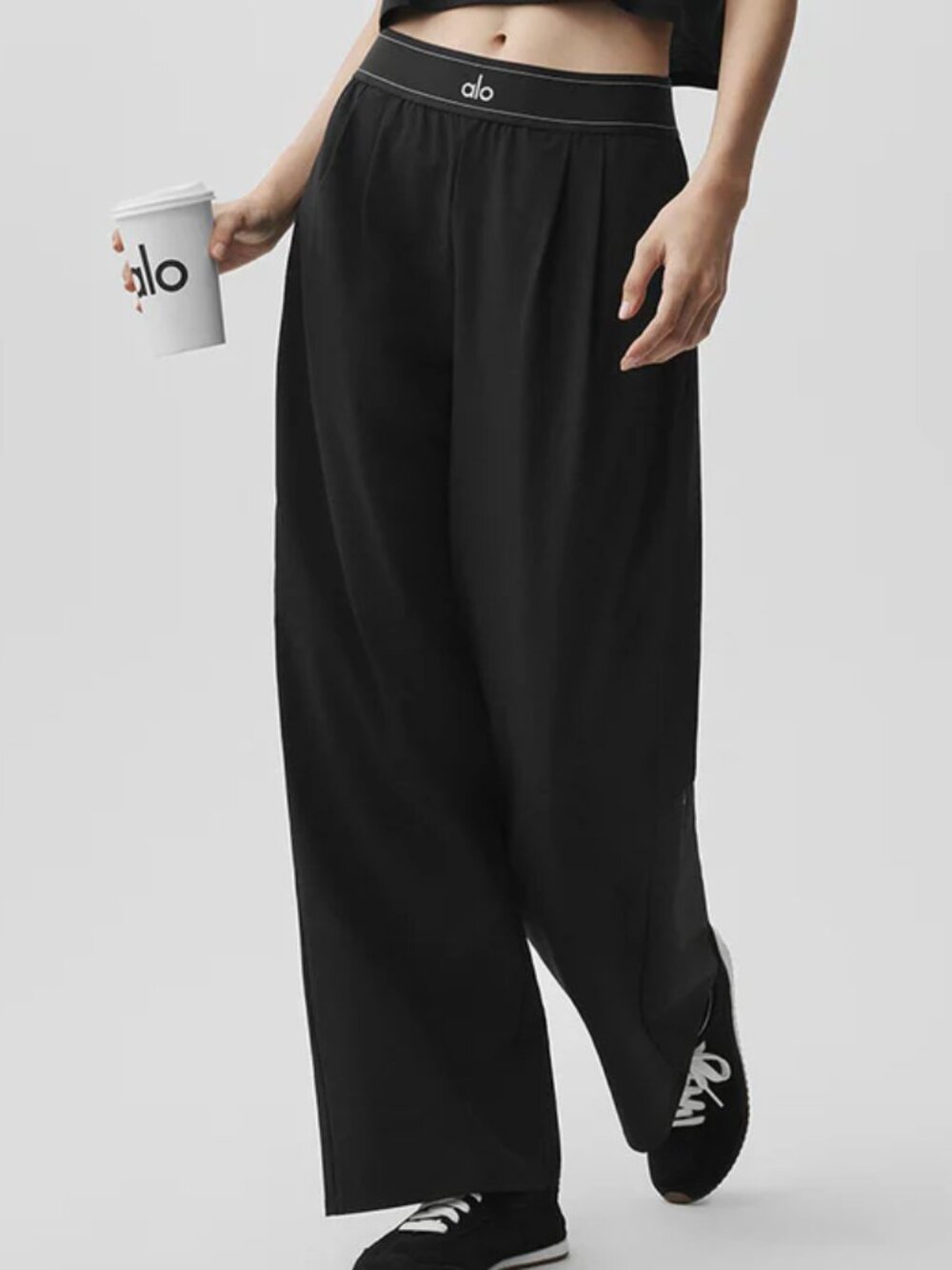 🖤Black ALO Yoga Wide Leg Suit Up Trousers 🥳 (Regular:30"inseam) Clean Girl NWT - Picture 8 of 9